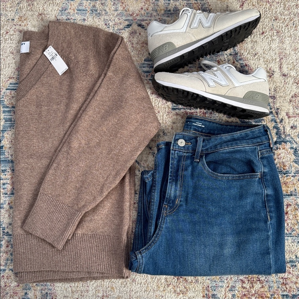 Old Navy Brown V-Neck Sweater